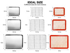 Stainless Steel Baking Sheet Tray Cooling Rack with Silicone Baking Mat Set, Cookie Pan with Cooling Rack, Set of 9 (3 Sheets + 3 Racks + 3 Mats), 10/12/16 Inch, Easy Clean