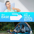 Rognik Portable Urinals for Men & Elderly Bottle with Glow Lid in The Dark, Screw Cap 1000ml-Male Urinal Pee Bottle with Spill Proof Plastic Jar for Travel & Urine Collection Pack of 2