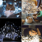 Minetom Fairy Lights Plug in, 70Ft 200 Led Waterproof Firefly Lights on Silver Wire UL Adaptor Included, Starry String Lights for Wedding Indoor Outdoor Christmas Patio Garden Decoration, Pure White