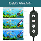 SEAOURA Led Aquarium Light with Timer, Submersible Aquarium Lights for Fish Tank, Fish Tank Light with Auto On/Off, 3 Lighting Modes, Adjustable Brightness (22.8 in for 24-43inch Planted Tank), 12W