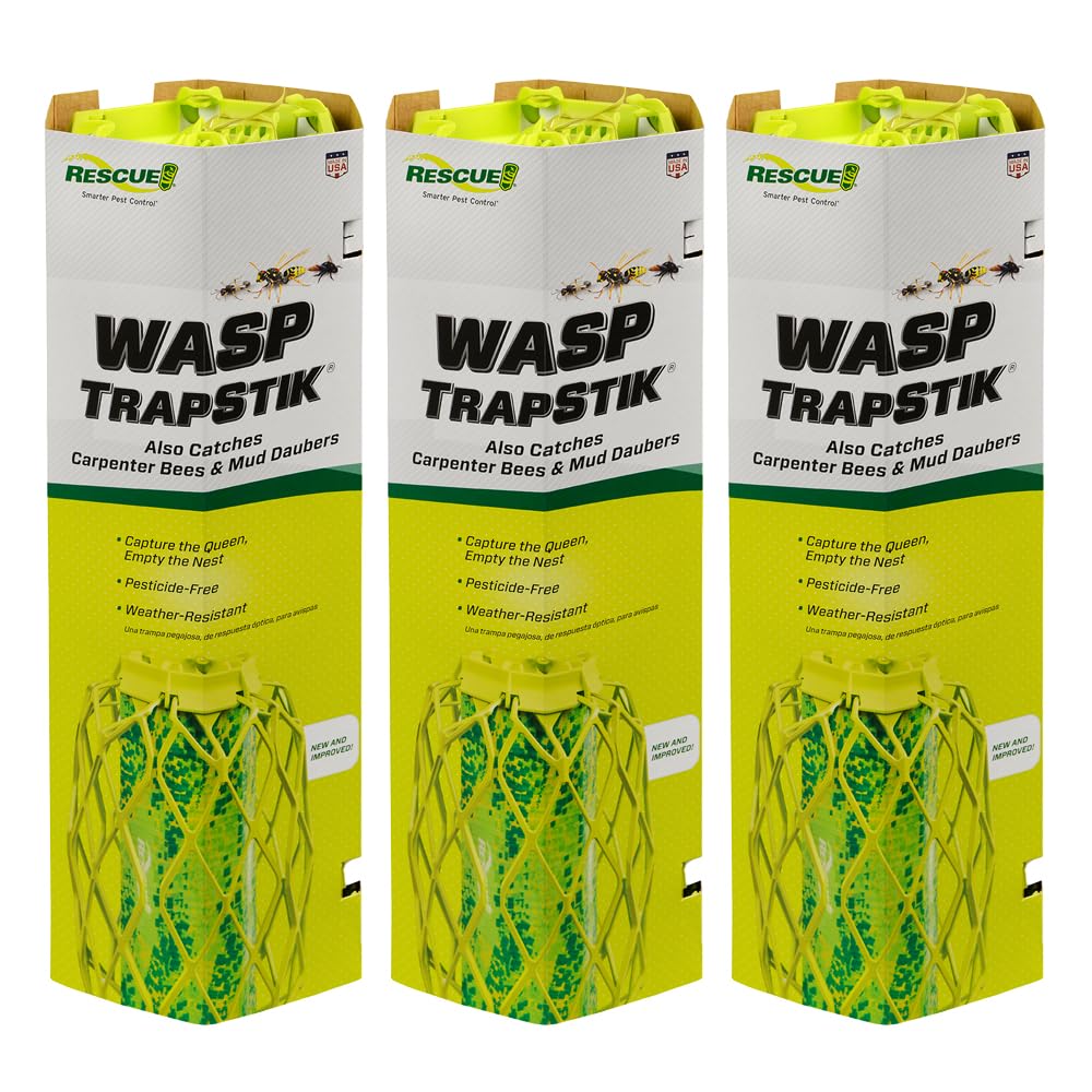 RESCUE! TrapStik for Wasps, Mud Daubers, Carpenter Bees - 3 Pack