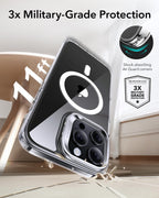 ESR for iPhone 16 Pro Case, Compatible with MagSafe, Military-Grade Protective Case, Built-in Stash Stand iPhone Case, Scratch-Resistant Back Cover, Classic Series, Clear