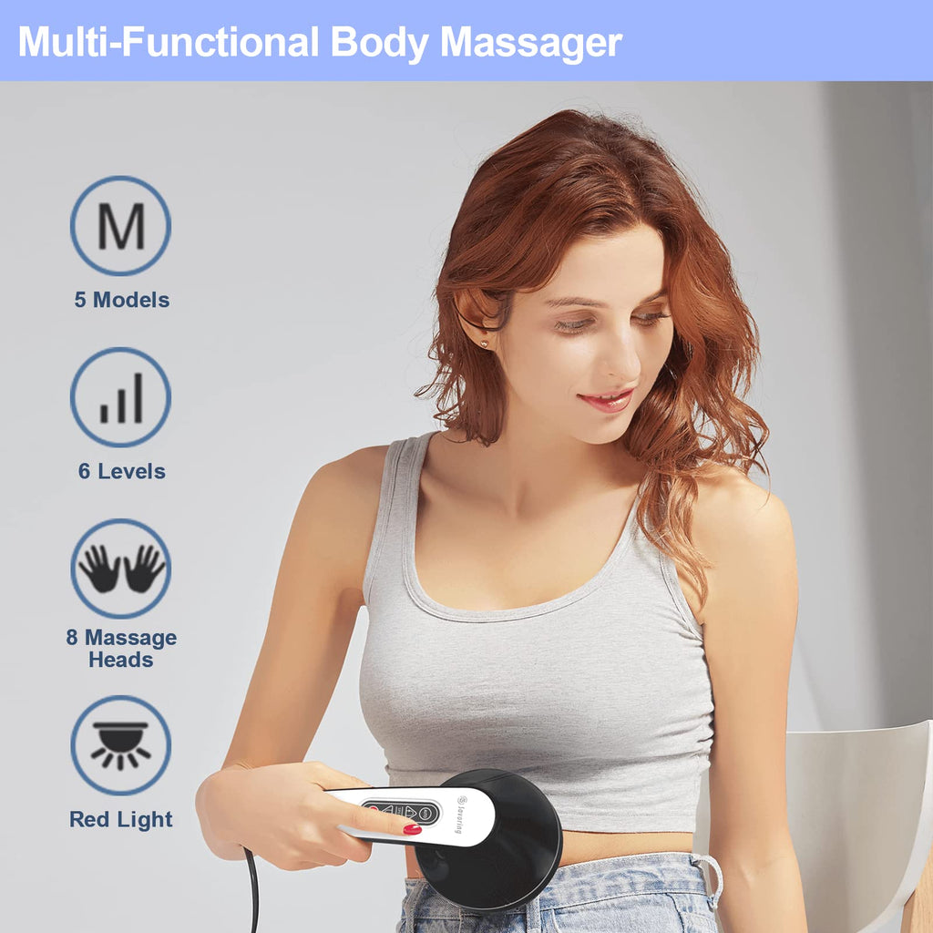 DS SAVORING Cellulite Massager with 8 Interchangeable Heads, Body Sculpting Machine for Lymphatic Drainage and Vibrating Fat Cellulite Remover, Portable and Easy to Use for Men and Women at Home
