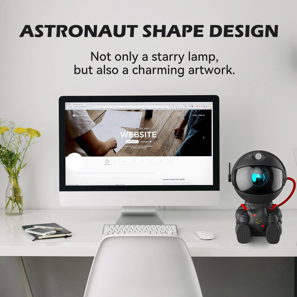 Astronaut Galaxy Projector, Star Projector Galaxy Light, Night Light for Kids, Nebula Ceiling LED Lamp, Room Decor, with Timer and Remote, Gifts for Christmas, Valentine's Day, Birthdays
