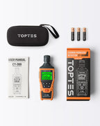 TopTes CT-300 Portable Carbon Monoxide Detector, CO Detector with Audible & Visual Alarm, 0-5000PPM, CO Alarm, Backlit LCD Screen, for Home, Car, Camping& Travel (Includes Battery x3) - Orange