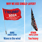 Trump Flag 2024 With Pole, 3X5 Ft Make America Great Again Flag, Trump Was Right Patriotic Flag, UV & Fade Resistant, Portable Flagpole Included, 2 Brass Grommets