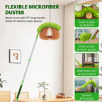 Zavrski Ceiling Fan Cleaner Duster with 6 Ft/72'' Extension Pole High Ceiling Fan Blade Cleaning Tool Microfiber Duster Reusable Pads for Cleaning Ceiling Fan, Baseboard, Blind, Cobweb, Molding