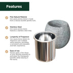 Northwood Sauna - Sauna Aromatherapy Stone Cup - Essential Oil Diffuser - Natural Rock with Stainless Steel Bowl