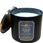 Bath & Body Works White Barn 3-Wick Candle in Mahogany Teakwood High Intensity, Scented