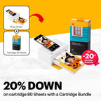 KODAK Dock Plus 4PASS Instant Photo Printer (4x6 inches) + 90 Sheets Bundle (10 Initial Sheets + 80 Sheet Pack)