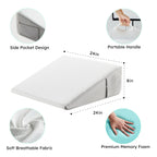 Bedluxe Wedge Pillow for Sleeping, 8 inch Bed Wedge Pillow, Elevated Body Pillow for Back Support, Acid Reflux, Leg, Neck Pain, Snoring, Triangle Pillow Wedge - Cooling Memory Foam Top, Black