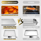 Baking Sheet Pan Set of 3, Commercial Quality Aluminum Cookie Sheets for Oven, Umite Chef Warp Resistant Baker's Half/Quarter/Jelly Roll Pans, Thick Cookie Tray Pans for Baking, Roasting
