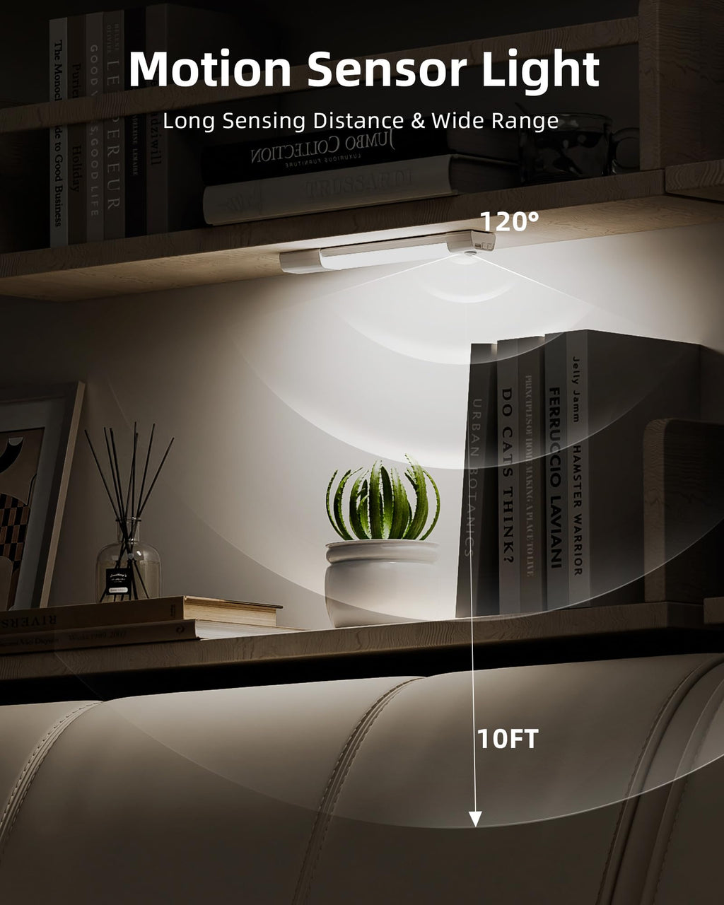 EZVALO Closet Lights, 30 LED Rechargeable Under Cabinet Lighting Wireless, 3 Color Temps Under Cabinet Lights, Dimmer Motion Sensor Light Indoor for Pantry, Kitchen, Bedroom, Woadrobe (3 Pcs)…