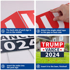Probsin Trump Vance 2024 Yard Sign Double Sided 16" x 24" Red White Blue Trump Vance MAGA Signs Voted for Trump Vance Outdoor Decorations for Lawn, Garden, Window, Party Supplies
