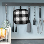 Joyhalo 4 Pack Christmas Pot Holders Buffalo Plaid, Pot Holders for Kitchen Heat Resistant, Potholder, Pot Holder, Hot Pads for Kitchen for Cooking and Baking