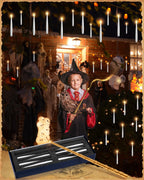 Floating Candles with Wand - 12 Pack Halloween Decorations Magic Flameless Candles Flickering Warm Light LED Hanging Candle Remote, Battery Operated Candles for Christmas Outdoor Indoor Party Decor