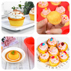 CAKETIME Silicone Muffin Pan, Mini Muffin Pan, Regular 12 Cups and Mini 24 Cups Cupcake Tin Set of 2 for Baking Egg Bites