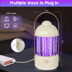 Bug Zapper Indoor UV Mosquito Zapper with Led Light, 3000V Electric Mosquito Trap Fly Zapper, Upgraded Fruit Fly Killer Mosquito Lamp for Bedroom, Living Room, Balcony(Cream Yellow)