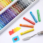Artecho Oil Pastels Set of 50 Colors (8 x 60 mm), Soft Oil Pastels for Art Painting, Drawing, Blending, Art Supplies for Artists, Teachers