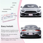 QUANQIUFEI 2 Pack Bling License Plate Frames, Sparkly Rhinestone Diamond Car License Plate Cover for Women, Stainless Steel Car Accessories with Glitter Crystal Caps (Light Rose)