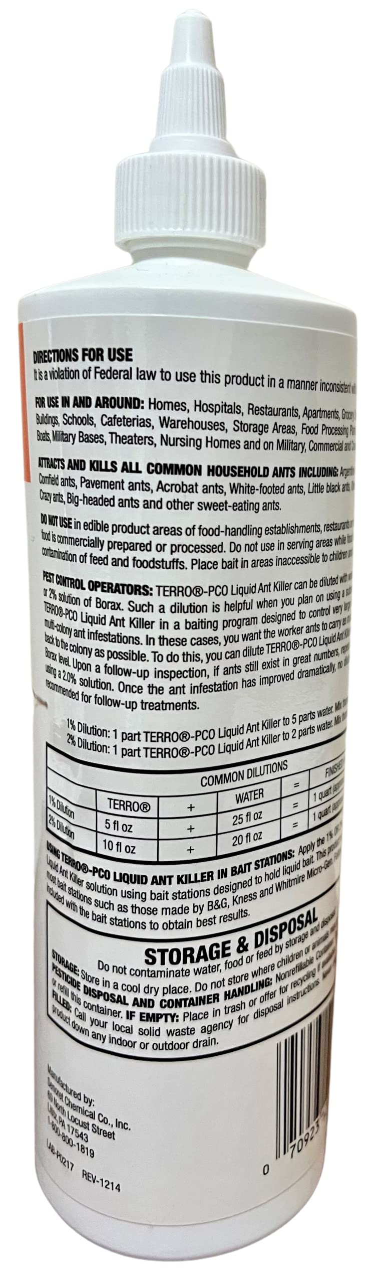 TERRO PCO Liquid Ant Bait 1 Bottle Ant Killer 16 oz Each New (Pack of 2)