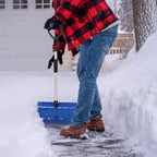 Snow Shovel, Snow Shovels for Driveway, Plastic Snow Shovels for Snow Removal with Aluminum Handle & D-Grip, 16" Wide Shovel for Snow Heavy Duty, 47.5 inch