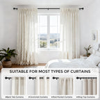 Curtain Rod for Windows 18-45 Inch, Black 5/8 Inch Small Window Treatment Rods, Short Adjustable Splicing Drapery pole, Matte Black