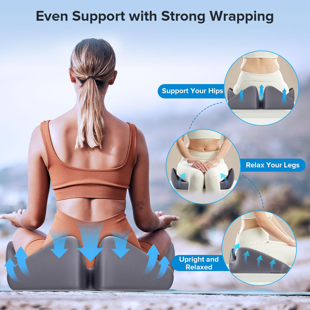 Seat Cushion for Relief Sciatica - Memory Foam Cushion for Office Chair, Hip & Coccyx Pain Relief for Long Sitting,2025 Upgraded Large Seat Cushion for Soft Support,Suitable for Game Chair/Wheelchair
