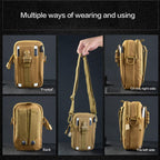 Tactical Molle Pouch - Outdoor Sports Waist Bag, Hiking Multi-Purpose Phone Pouch, Durable & Water-Resistant for Camping, Cycling, Travel（Green Jungle Digital）