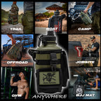 Iron Infidel Battle Bottle - Half Gallon Insulated Water Bottle with Paracord Handle, Large 64 oz Stainless Steel Water Jug with Rugged, Removable Sleeve for Keys, Wallet & Phone (Black & Green)