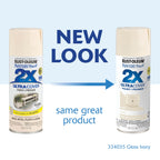 Rust-Oleum 334035 Painter's Touch 2X Ultra Cover Spray Paint, 12 oz, Gloss Ivory