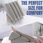 HOMBYS Adjustable Inflatable Bed Wedge Pillow for Sleeping, 7 in 1 Multi Use Back Pillow for Bed Sitting Up, 10 inch Elevated Support Pillow for Legs & Back, Portable for Travel Use-30"x22"x10", Grey