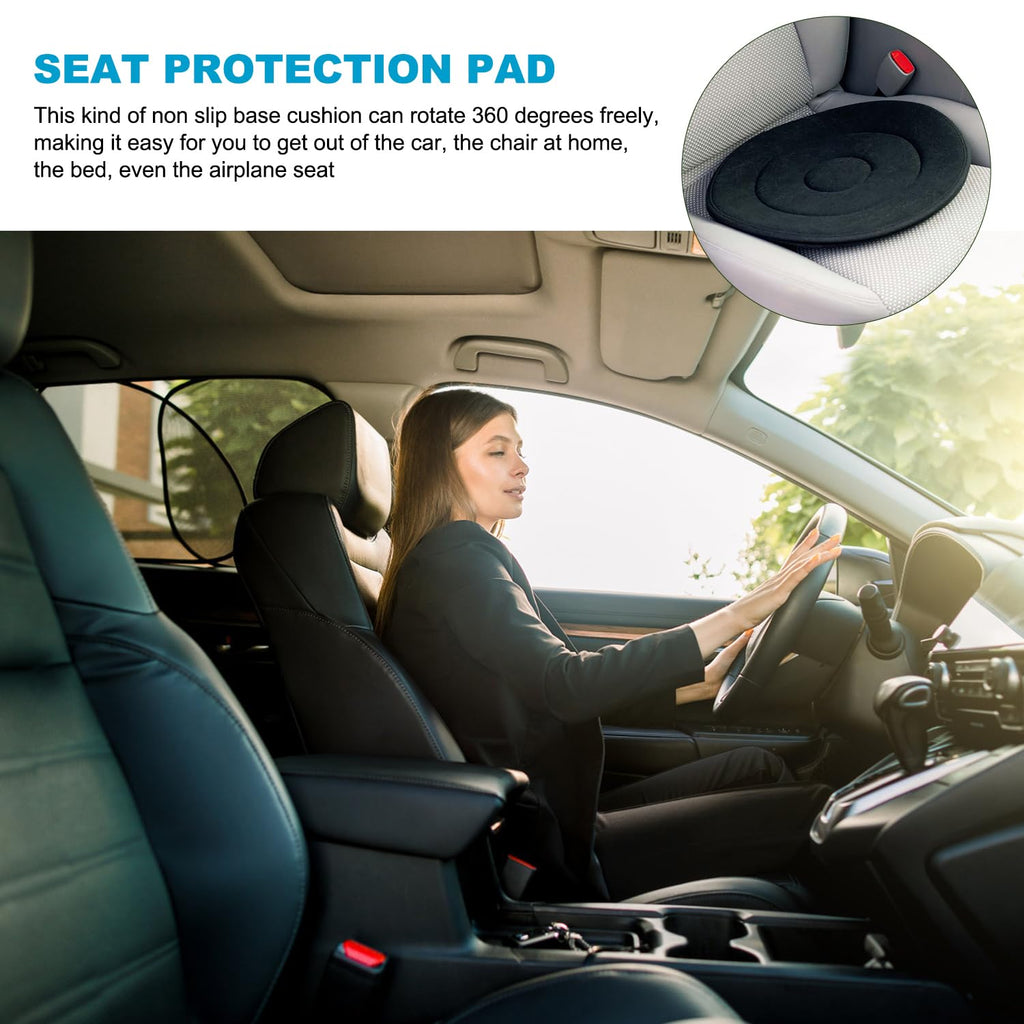 KLIFE 360 Rotating Seat Cushion for Car, Swivel Seat Cushion for Car for Elderly, 360 Degrees Swivel Car Seat for Elderly Support, Non Slip, Memory Foam, Ergonomic Design (Black)
