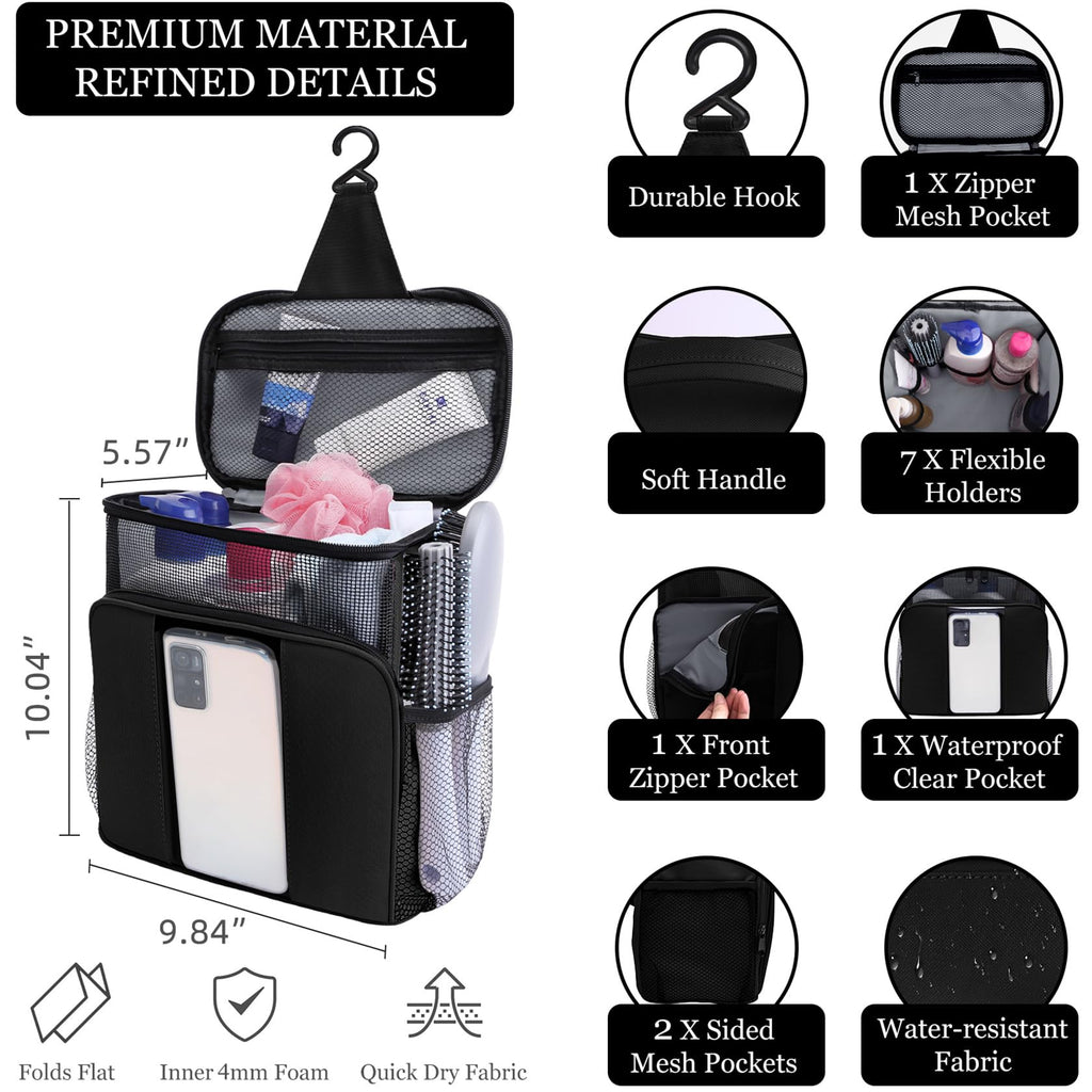 Dorm Room Essentials for College Students Girls Boys Guys,Shower Caddy,Travel Essentials Hanging Toiletry Bags for Traveling Women Men,Mesh Shower Caddies Portable for Camping,Gifts for Christmas