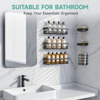 Shower Caddy 6-Pack, Advanced Rustproof Design, No Drilling Adhesive Shelves, Rack with Soap Holder, Large Capacity Bathroom Organizers and Storage, Wall-Mounted Kitchen & Home Decor