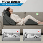 Axelrod Orthopedic Bed Wedge Pillow Set, Post Surgery Foam for Back, Neck and Leg Pain Relief Comfortable & Adjustable Ortho Pillows- Anti Snoring, Heartburn, Acid Reflux & GERD Sleeping Dark Grey