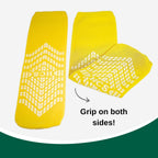 HCS Hospital Socks with Grips for Women & Men (6 Pairs) - Non Slip Socks for Elderly/Non Skid Socks for Seniors - Fall Risk Patient Slippers (Yellow)