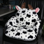 QYA Cute Chair Cushion, Soft Seat Cushions for Office Desk, Kawaii Chair Pillow for Gaming, Comfy Floor Seating for Adults, Cow Stuff for Bedroom Playroom Dining Living Room Decor, 17"x16.5"
