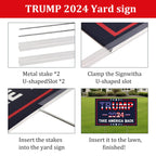 Trump 2024 Yard Sign with Metal Stakes, Double Sided 25x16 Inch Donald Trump Take America Back Signs, Placard Outdoor Voted Signs for Trump Lawn Signs Rally Decoration Lawn Yard Signs