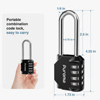 Puroma 4 Pack 2.6 Inch Long Shackle Combination Lock 4 Digit Outdoor Waterproof Padlock for Hasp Locker Lock, Sports Locker, Fence, Gate, Toolbox, Case, Hasp Storage, Cabinets (Black)
