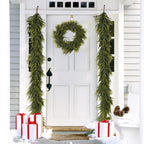 N&T NIETING 9FT Christmas Norfolk Pine Garland Real Touch Pine Artificial Garlands Faux Greenery Garland Winter Christmas Garland for Table Mantle Fireplace Indoor Outdoor Xmas Decorations (1 Pcs)