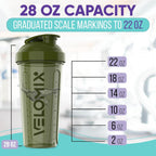 VELOMIX -2 Pack- 28 oz Protein Shaker Bottles for Protein Mixes - 2x Wire Whisk | Leak Proof Shaker Cups for Protein Shakes | Protein Shaker Bottle Pack | Shakers for Protein Shakes-Green&Blue
