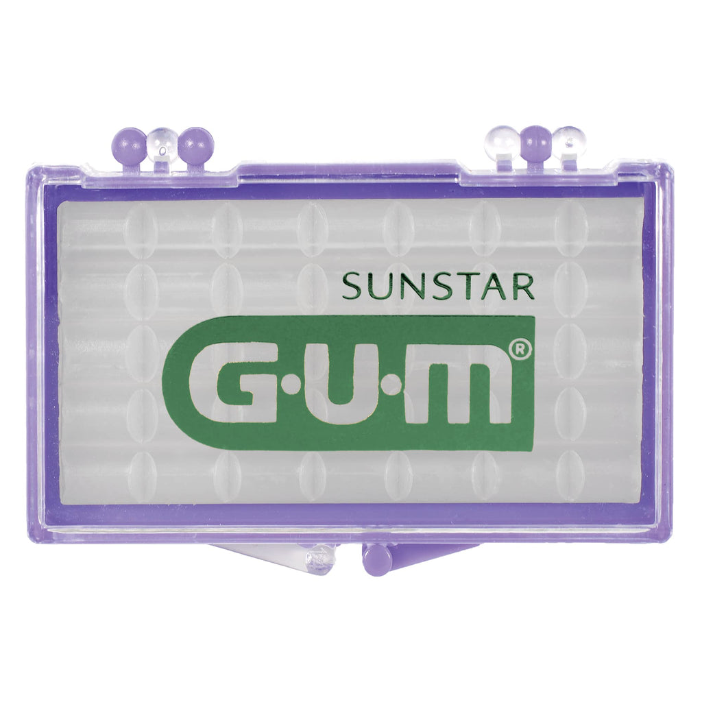 GUM Orthodontic Wax for Braces and Dental Devices - Soothing Dental Wax with Vitamin E and Aloe Vera - Clear Color and Refreshing Mint Flavor (6pk)