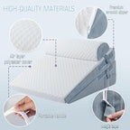 Ziiyllean Bed Wedge Pillow for Sleeping 3Pcs, Adjustable 4.5&7.5&12 Inch Memory Foam Wedge Pillow, Triangle Wedge Pillow Post Surgery Pillow for Acid Reflux, Heartburn, Snoring, Legs and Back Pain