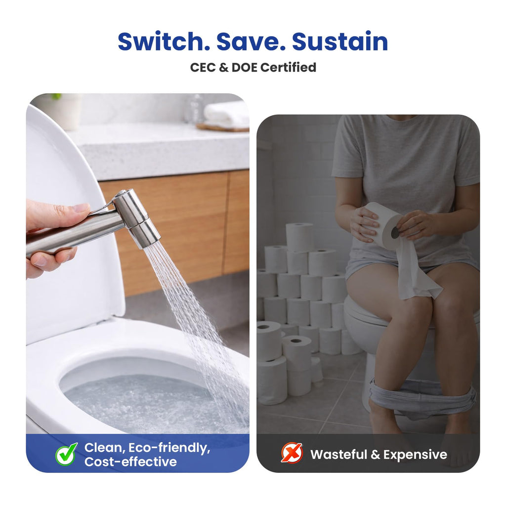 BRITULIF Handheld Bidet Sprayer for Toilet, Jet Sprayer for Toilet Muslim Shower, Adjustable Cloth Diaper Sprayer Bidets Attachment for Toilet, Toilet Bidet Sprayer with Bidet Hose for Feminine Wash