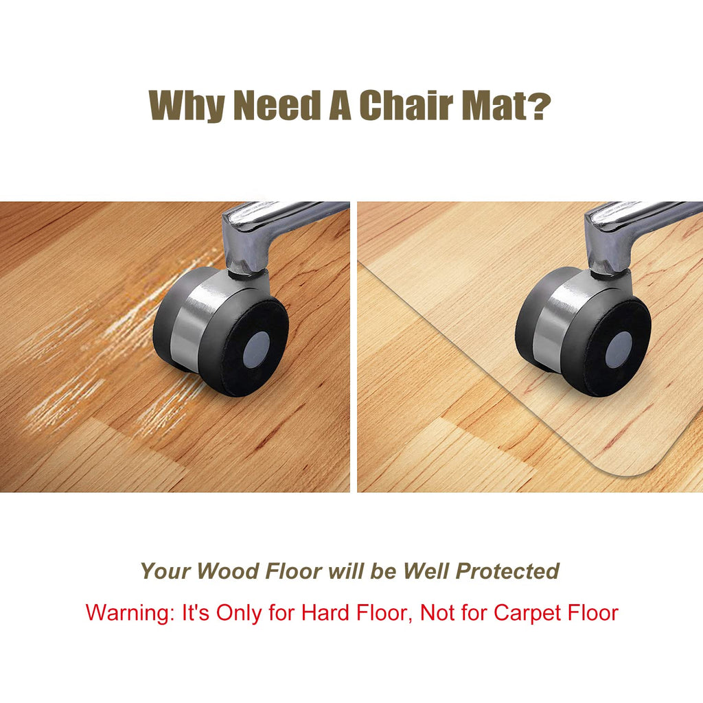 Kuyal Clear Chair mat for Hardwood Floor 44 x 58 inches Transparent Floor Mats Wood/Tile Protection Mat for Office & Home (44" X 58" Rectangle)