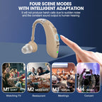 Rechargeable Hearing Aids for Seniors with Noise Canceling and Volume Control - Digital Hearing Amplifiers for Mild to Moderate Hearing Loss Adults with Portable Cyclic Charging Case
