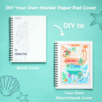 Ohuhu Double Sided Marker Pads Art Sketchbook Bleedproof - 7"x10" Large Paper Size - 90LB/150GSM Smooth Drawing Paper - 60 Sheets/120 Pages, Spiral Bound Sketching Book for Alcohol Markers Christmas