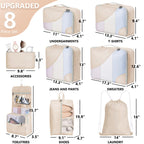 8/10 Sets Packing Cubes for Travel, Sturdy Suitcase Organizer in 4 Sizes (Extra Large, Large, Medium, Small), OlarHike Luggage Cubes with Toiletry Bag, Travel Essentials, Cruise Ship Gifts for Women