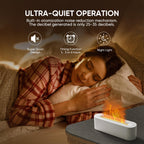 YALEDI Fireplace Flame Diffuser, Aromatherapy Essential Oil Diffuser, 150ml Cool Mist Ultrasonic Humidifier for Bedroom,Office,Home,Yoga, Timer & Auto Shut-Off, Colorful Night Light (White)